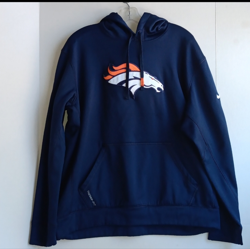 NFL BRONCOS NAVY  LOGO HOODIE